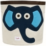 картинка Корзина для игрушек 3 Sprouts Синий слонёнок интернет-магазин Киндермир