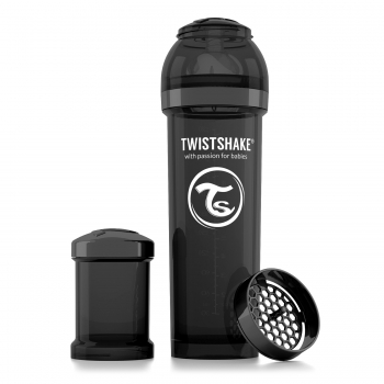 картинка Антиколиковая бутылочка Twistshake для кормления 330 мл. Чёрная (Superhero) интернет-магазин Мамам и Папам