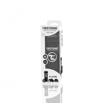 картинка Антиколиковая бутылочка Twistshake для кормления 330 мл. Чёрная (Superhero) интернет-магазин Мамам и Папам