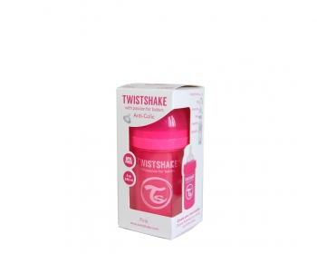 картинка Антиколиковая бутылочка Twistshake для кормления 180 мл. Оранжевая интернет-магазин Мамам и Папам