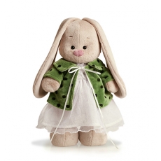 картинка Игрушка мягкая Зайка Ми в зеленом пальто и белом платье (малый) StS-034 интернет-магазин Киндермир