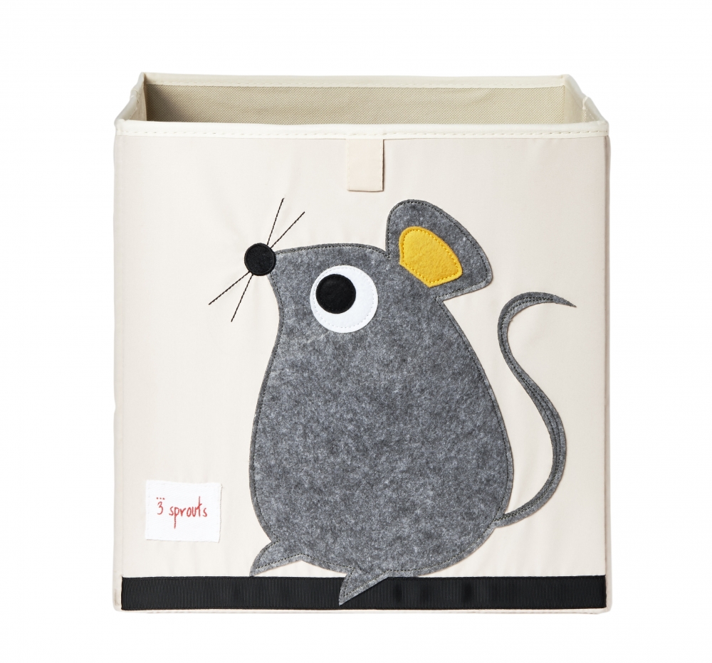 картинка Коробка для хранения 3 Sprouts Серая мышка интернет-магазин Киндермир
