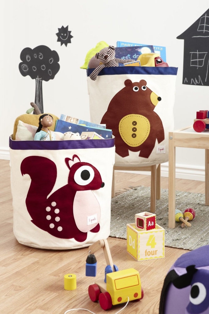 картинка Корзина для игрушек 3 Sprouts Розовый слонёнок интернет-магазин Мамам и Папам