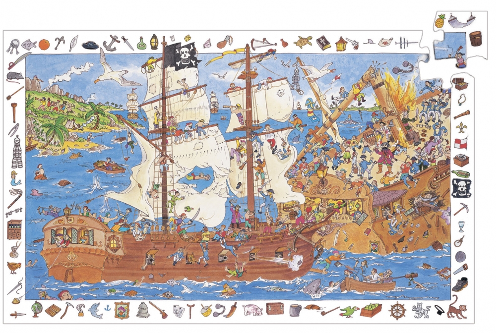 картинка Пазл и игра на на наблюдательность Пираты, 100дет. интернет-магазин Киндермир
