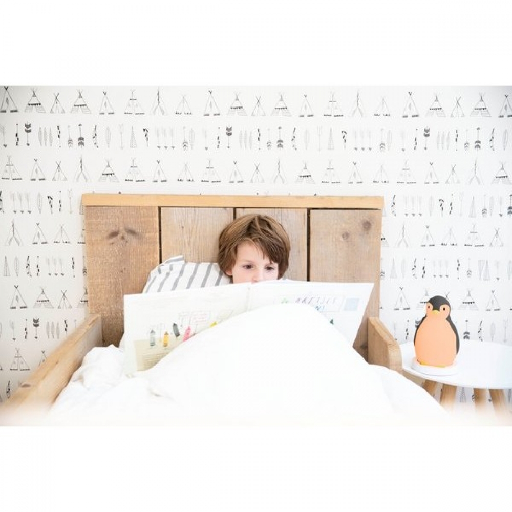 картинка Беспроводная колонка+будильник+ночник пингвинёнок Пэм (PAM) ZAZU (серый) интернет-магазин Киндермир