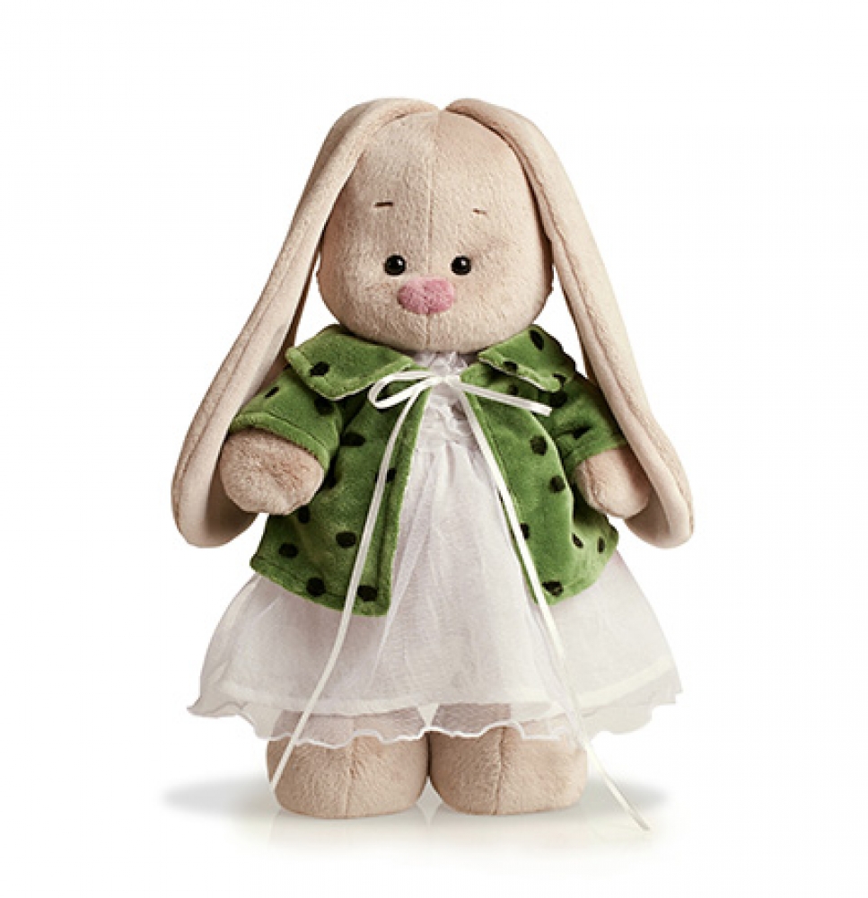 картинка Игрушка мягкая Зайка Ми в зеленом пальто и белом платье (малый) StS-034 интернет-магазин Киндермир